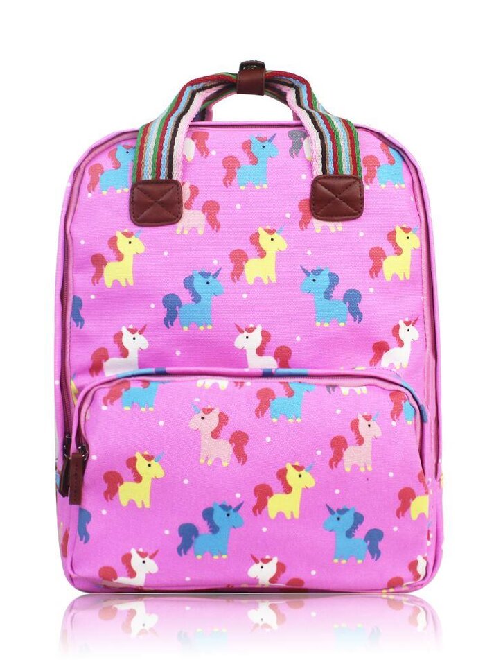 Hľadáte originálny a nezvyčajný darček? Obdarovaného zaručene prekvapí Ružový ruksak na notebook Rozprávkové jednorožce